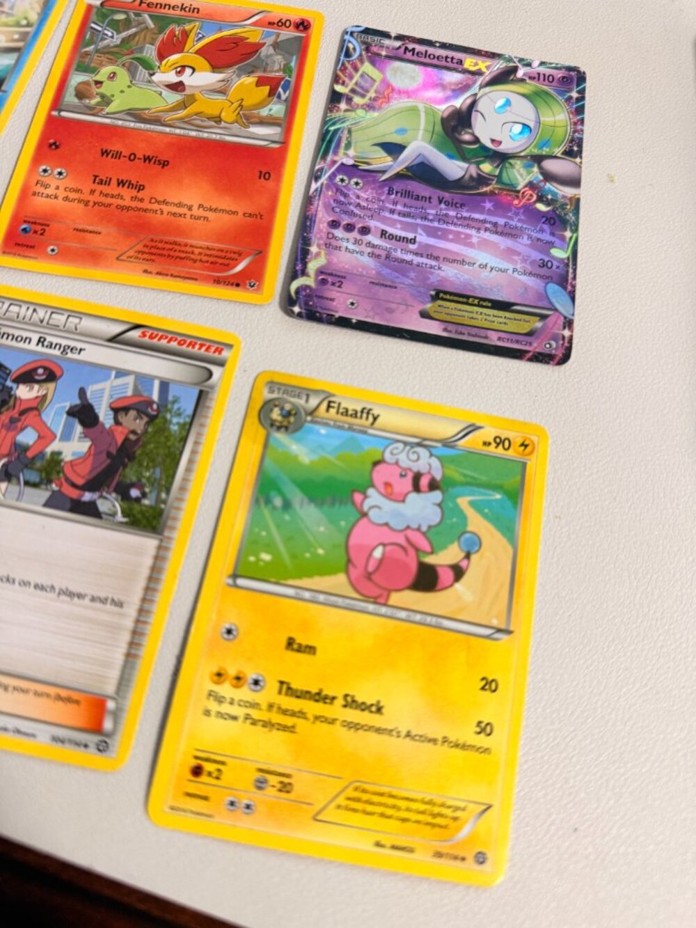 Mix of 6 Pokemon cards Fennekin/Foongus/Meloetta/Oshawott/Flaaffy - Picture 4 of 5